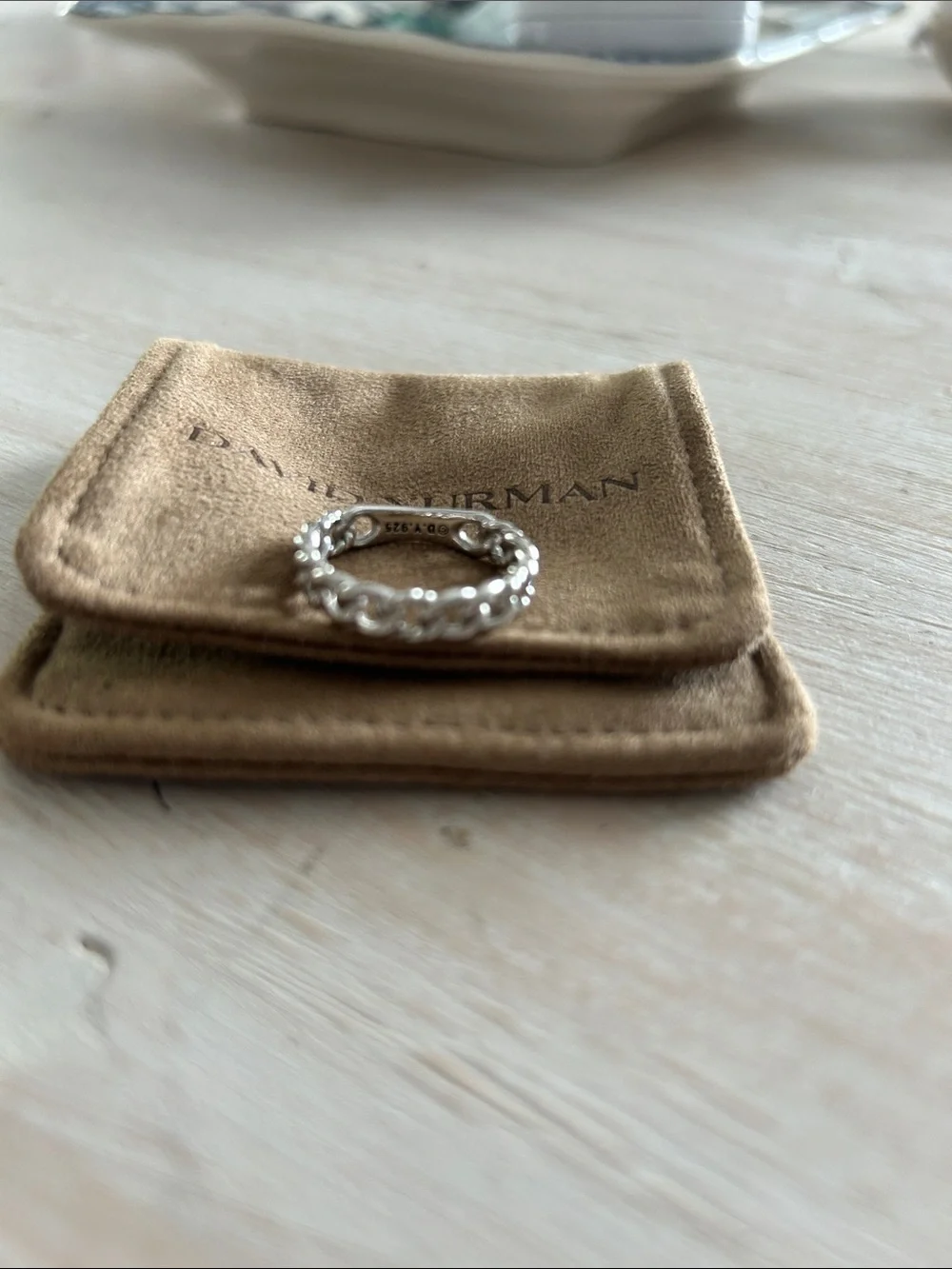 David Yurman Silver Braided Dome Ring